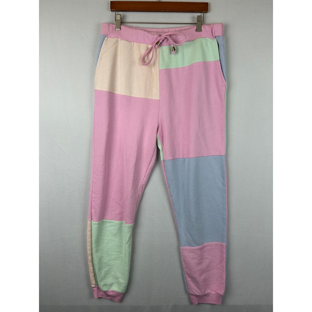 Loveshackfancy Patchwork Jogger Sweatpants Elasti… - image 1